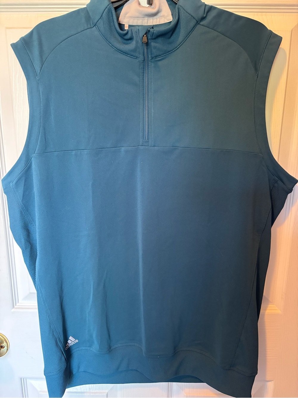 adidas Golf Mens Vest Large 1/4 Zip Pullover Teal Blue